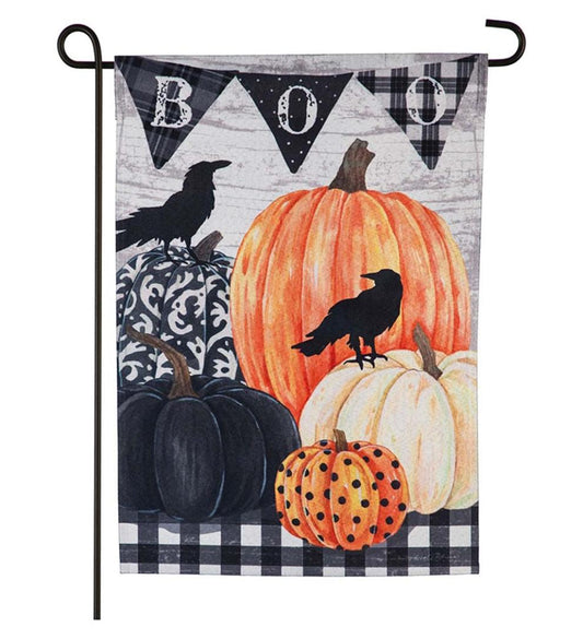 Plow & Hearth Garden Accents Yard & Garden Pumpkins And Crows Linen Garden Flag