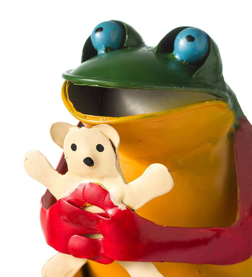 Plow & Hearth Garden Accents Yard & Garden Recycled Metal Baby Frog Garden Art Statues, Set Of 2