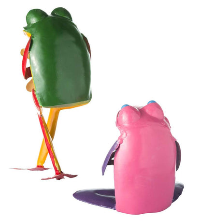 Plow & Hearth Garden Accents Yard & Garden Recycled Metal Baby Frog Garden Art Statues, Set Of 2