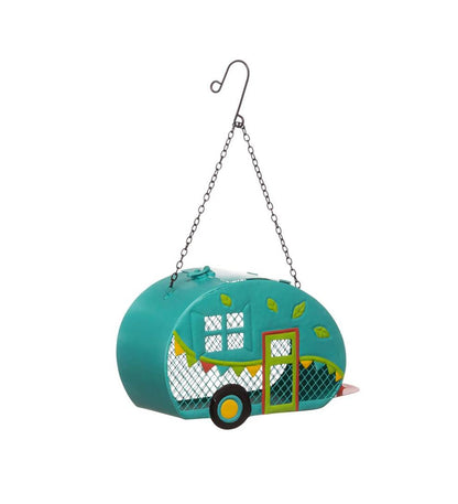 Plow & Hearth Garden Accents Yard & Garden Retro Camper Mesh Bird Feeder With Hanging Chain