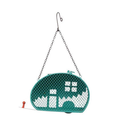 Plow & Hearth Garden Accents Yard & Garden Retro Camper Mesh Bird Feeder With Hanging Chain