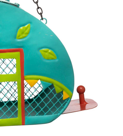 Plow & Hearth Garden Accents Yard & Garden Retro Camper Mesh Bird Feeder With Hanging Chain