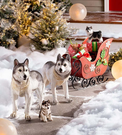 Plow & Hearth Garden Accents Yard & Garden Siberian Husky Dog Statue - Looking Left
