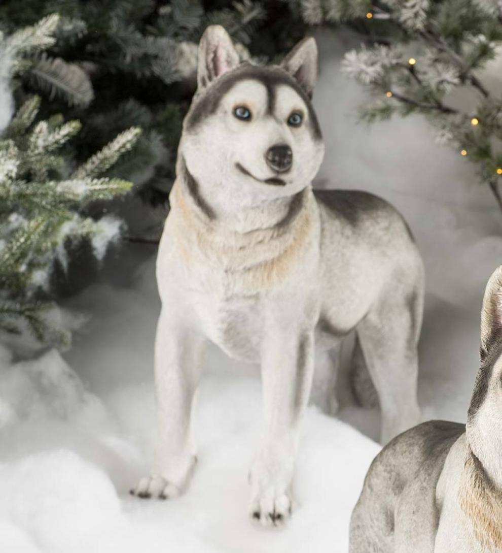 Plow & Hearth Garden Accents Yard & Garden Siberian Husky Dog Statues, Set Of 2