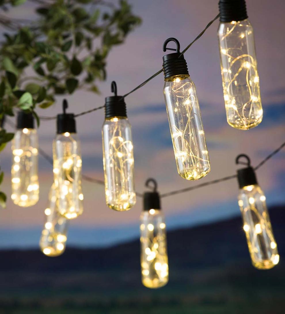 Plow & Hearth Garden Accents Yard & Garden Solar Bottle String Lights