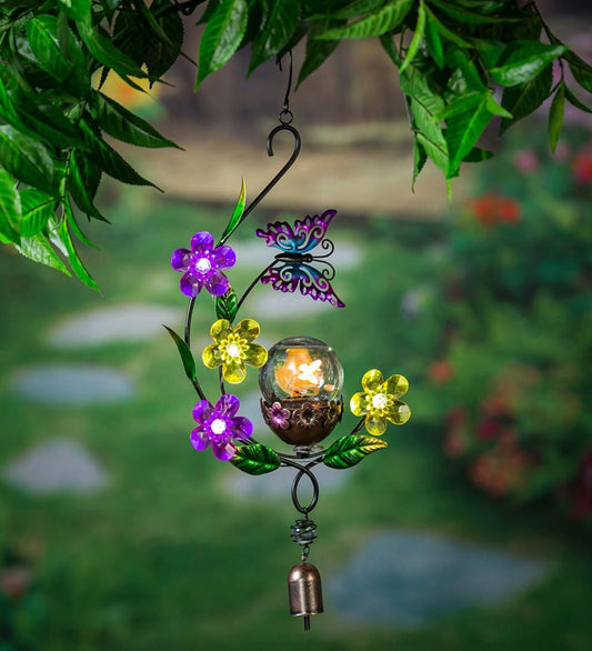 Plow & Hearth Garden Accents Yard & Garden Solar Butterfly Hanging Garden Decor