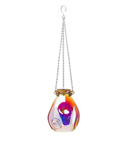 Plow & Hearth Garden Accents Yard & Garden Solar Hanging Iridescent Glass Lights