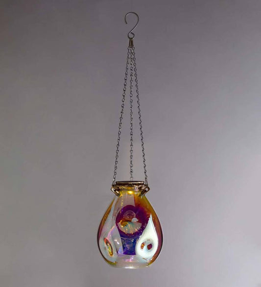 Plow & Hearth Garden Accents Yard & Garden Solar Hanging Iridescent Glass Lights