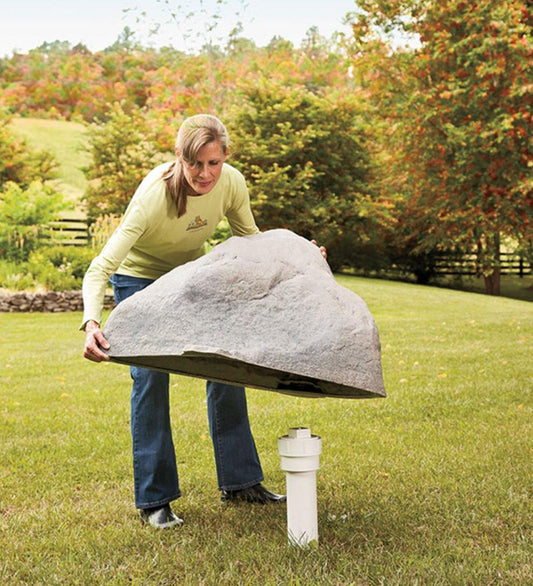 Plow & Hearth Garden Accents Yard & Garden Usa-Made Medium Mock Rock® - Brown