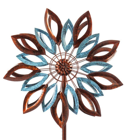Plow & Hearth Garden Accents Yard & Garden Verdigris And Copper Leaves Metal Wind Spinner
