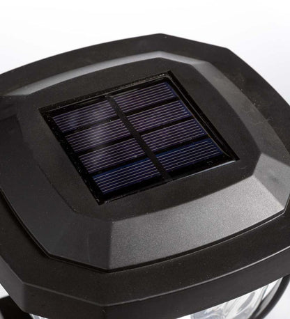 Plow & Hearth Garden Accents Yard & Garden Wavy Glass Solar Post Cap Lights, Set Of 2 - Black