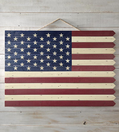 Plow & Hearth Garden Accents Yard & Garden Wooden Americana Flag
