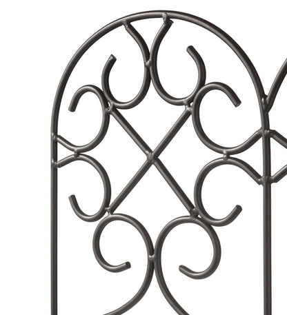 Plow & Hearth Garden Fencing & Edging Yard & Garden Iron Fence Wrought Iron Edging With Ground Stakes And Gunmetal Finish