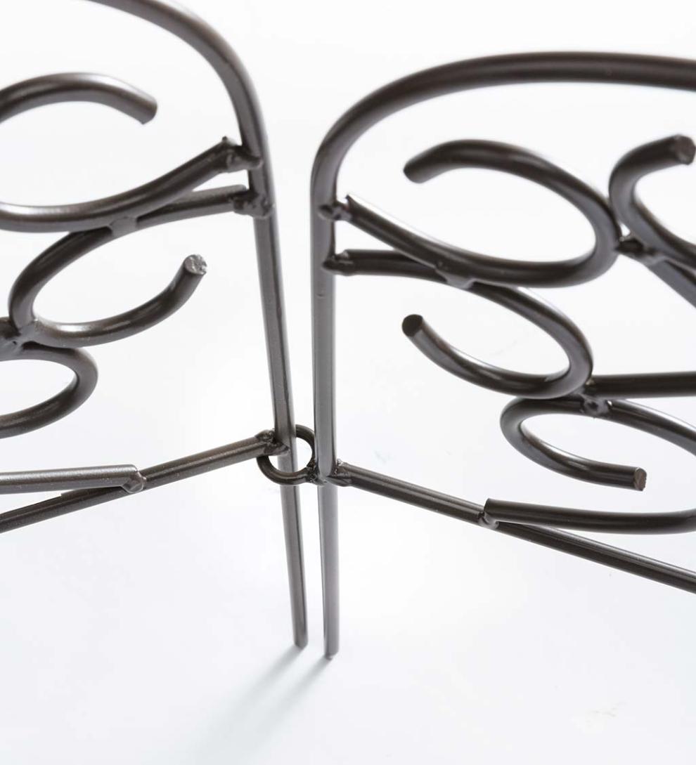 Plow & Hearth Garden Fencing & Edging Yard & Garden Iron Fence Wrought Iron Edging With Ground Stakes And Gunmetal Finish