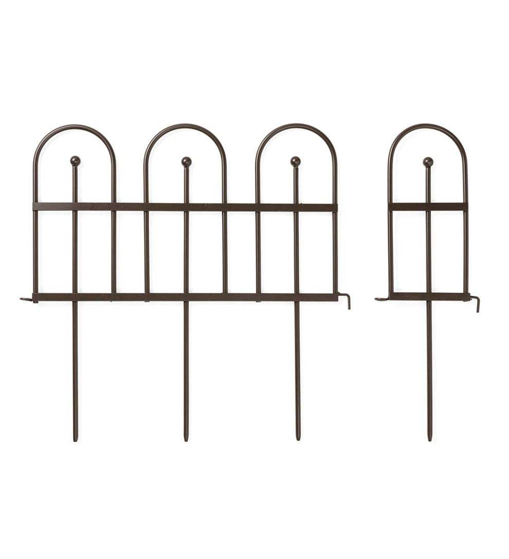Plow & Hearth Garden Fencing & Edging Yard & Garden Iron Fence Wrought Iron Edging With Ground Stakes And Gunmetal Finish