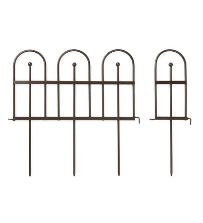 Plow & Hearth Garden Fencing & Edging Yard & Garden Iron Fence Wrought Iron Edging With Ground Stakes And Gunmetal Finish