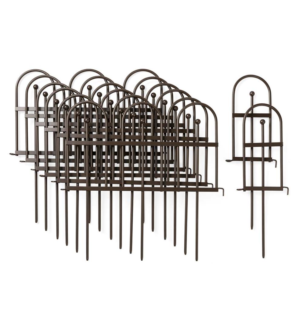 Plow & Hearth Garden Fencing & Edging Yard & Garden Iron Fence Wrought Iron Edging With Ground Stakes And Gunmetal Finish