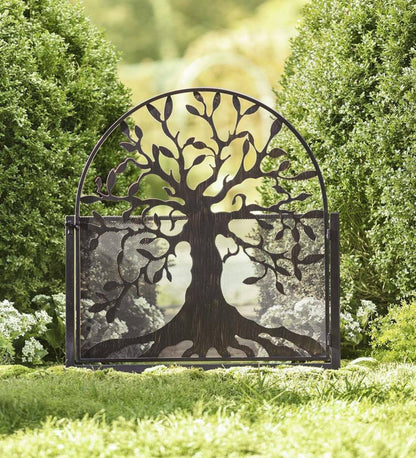 Plow & Hearth Garden Fencing & Edging Yard & Garden Metal Arched Stand-Alone Garden Gate With Tree Of Life Design