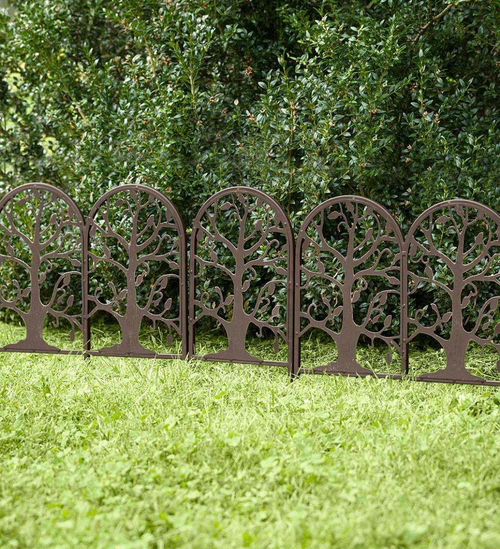 Plow & Hearth Garden Fencing & Edging Yard & Garden Metal Garden Edging With Tree Of Life Design