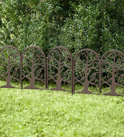 Plow & Hearth Garden Fencing & Edging Yard & Garden Metal Garden Edging With Tree Of Life Design