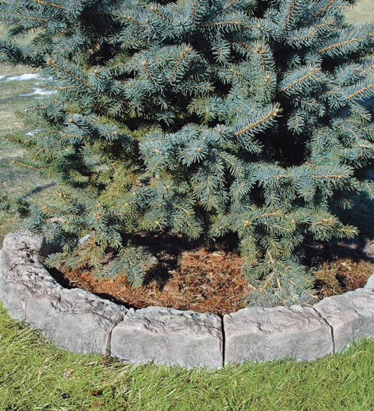 Plow & Hearth Garden Fencing & Edging Yard & Garden Mock Rock Block Edging Kit And Fabric Tree Ring Weed Barrier