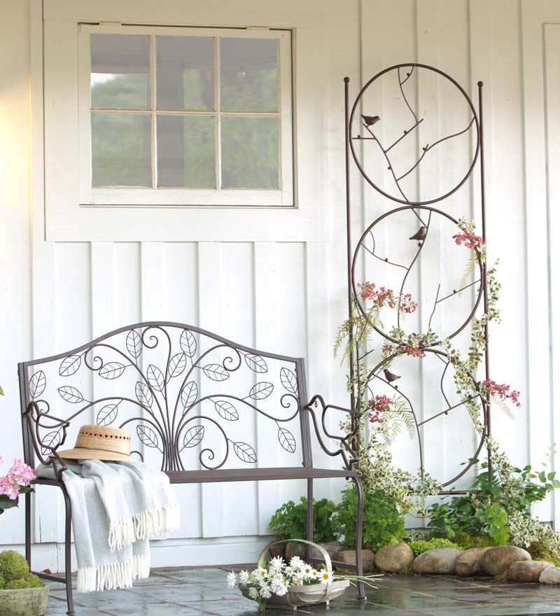 Plow & Hearth Garden Stakes Yard & Garden Circle Of Birds Trio Garden Trellis