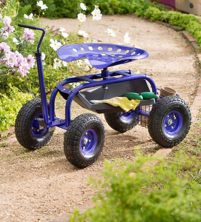 Plow & Hearth Garden Tools Yard & Garden Scoot-N-Do Garden Seat In Iris