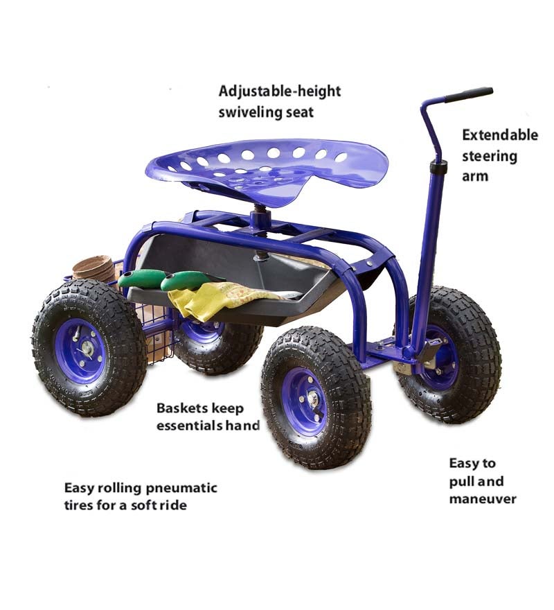 Plow & Hearth Garden Tools Yard & Garden Scoot-N-Do Garden Seat In Iris