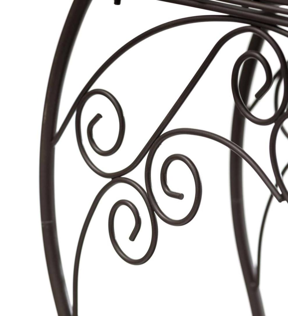 Plow & Hearth Garden Tools Yard & Garden Two-Shelf Cast Iron Plant Stand With Birds