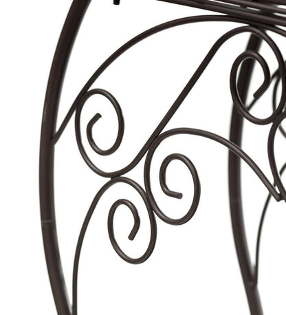 Plow & Hearth Garden Tools Yard & Garden Two-Shelf Cast Iron Plant Stand With Birds