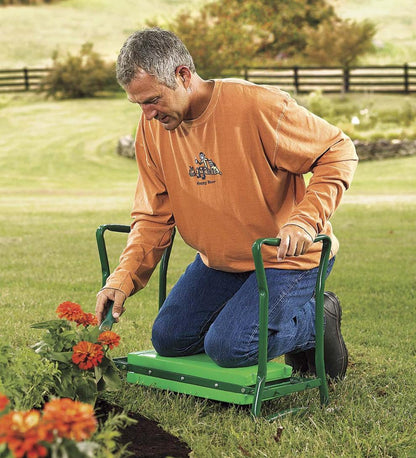Plow & Hearth Gardenworks® Yard & Garden Folding Garden Kneeler/Seat With Foam Pad - Green