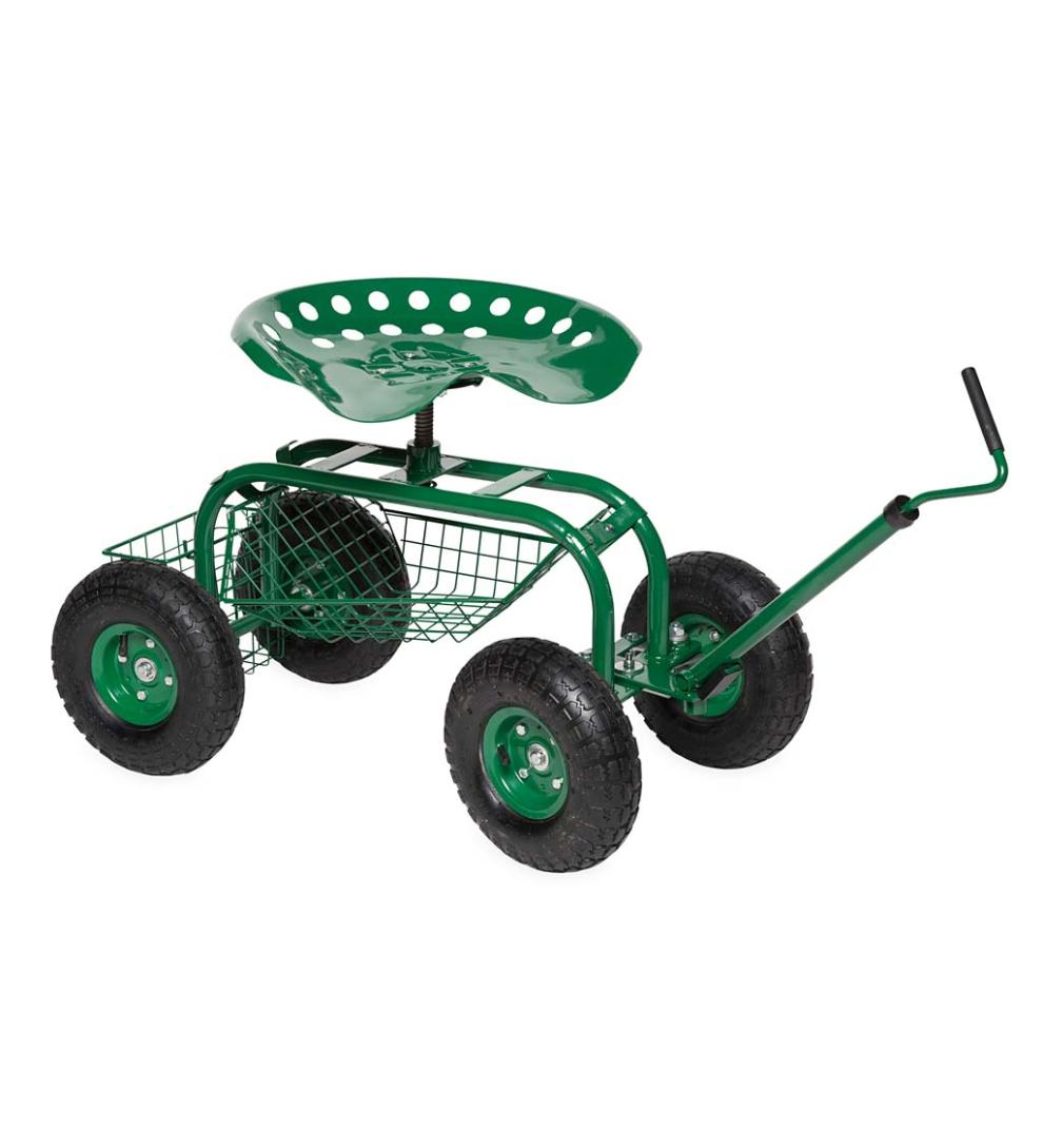 Plow & Hearth Gardenworks® Yard & Garden Green Rolling Scoot-N-Do Garden Seat