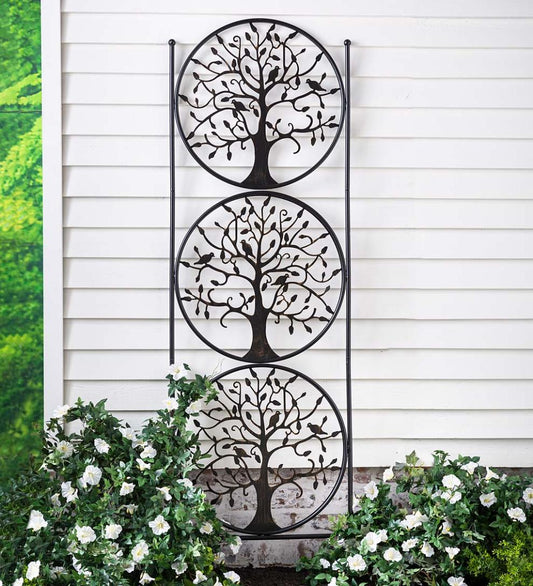 Plow & Hearth Gardenworks® Yard & Garden Tree Of Life Circle Trio Metal Garden Trellis