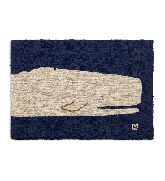 Plow & Hearth Hearth Rugs Fireplace & Hearth Hooked Wool Moby Dick Accent Rug