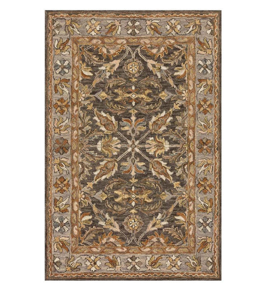 Plow & Hearth Hearth Rugs Fireplace & Hearth Kensington Border Wool Rug