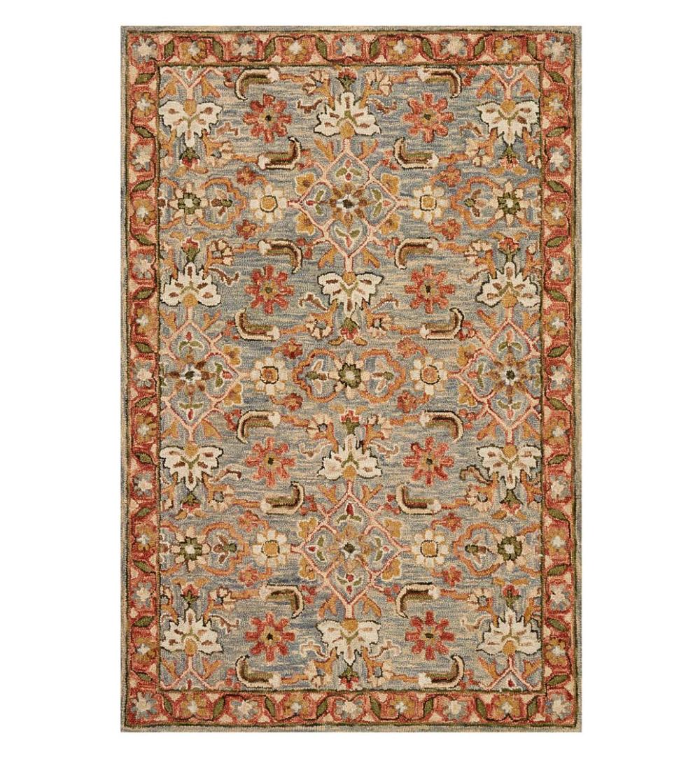 Plow & Hearth Hearth Rugs Fireplace & Hearth Kensington Floral Wool Rug