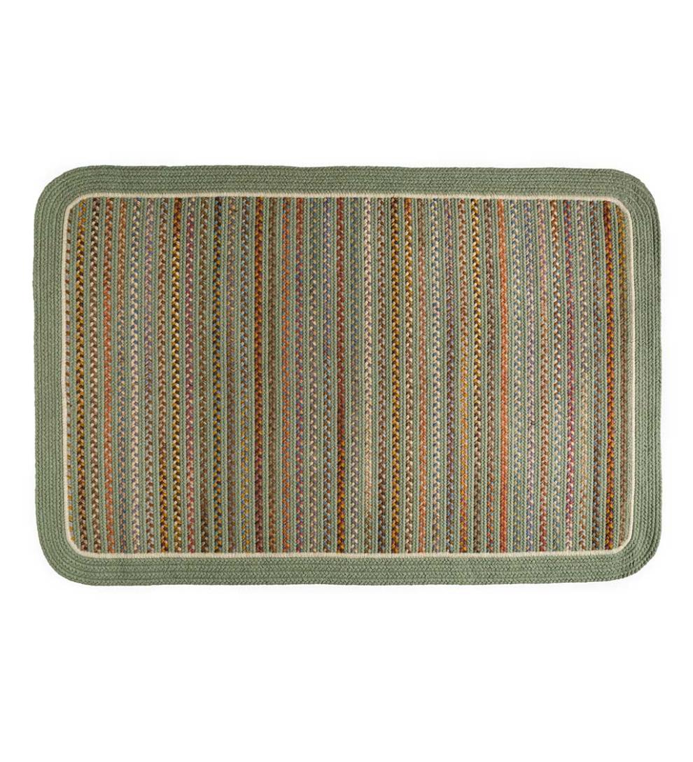 Plow & Hearth Hearth Rugs Fireplace & Hearth Lynnhaven Wool Solid Border Braided Rug