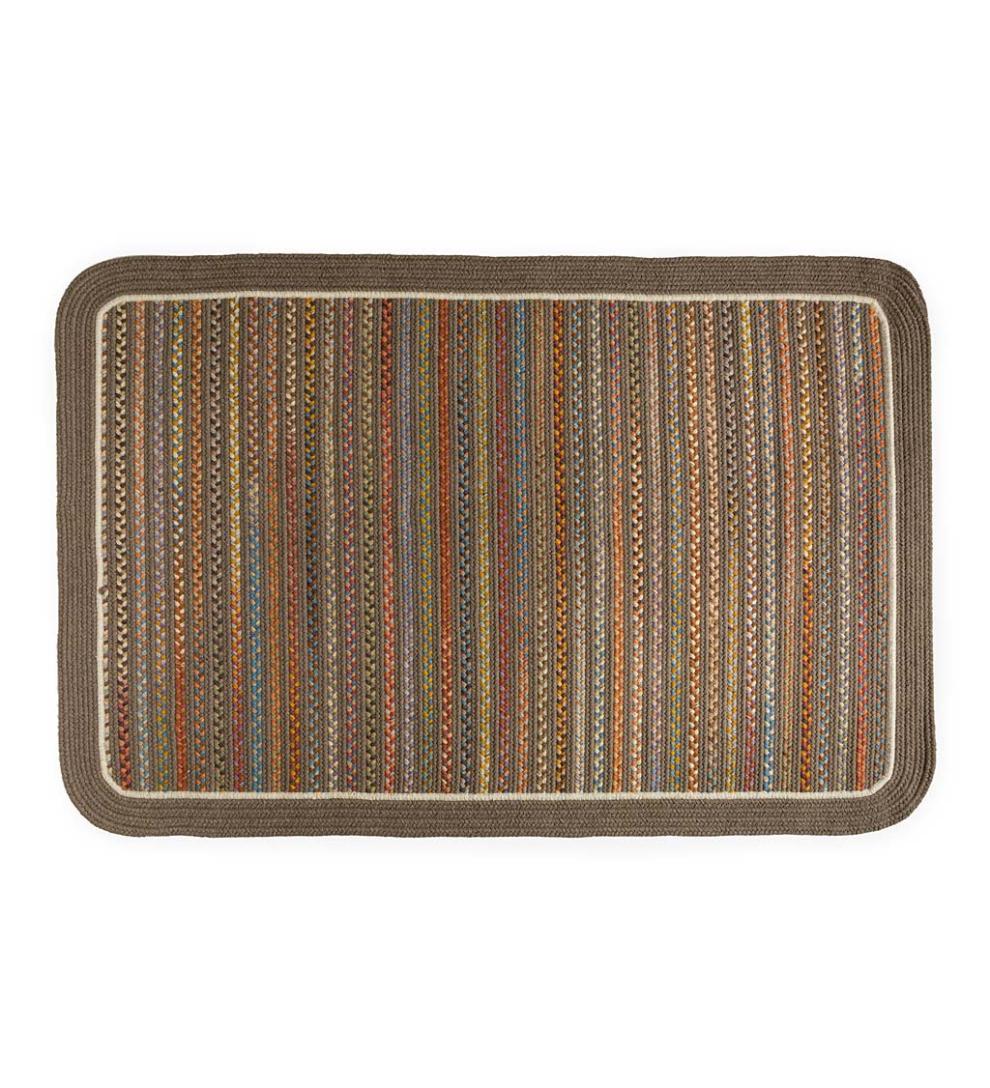 Plow & Hearth Hearth Rugs Fireplace & Hearth Lynnhaven Wool Solid Border Braided Rug