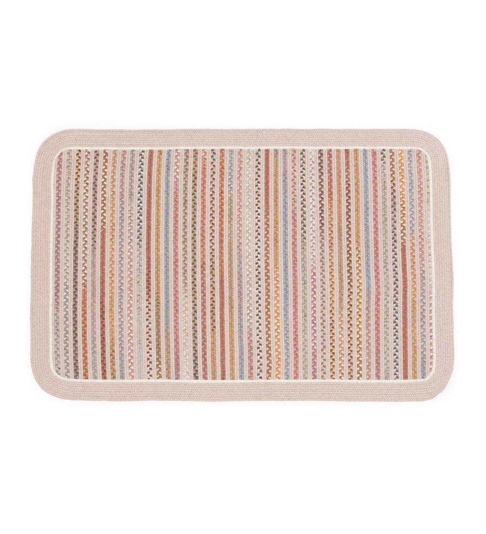 Plow & Hearth Hearth Rugs Fireplace & Hearth Lynnhaven Wool Solid Border Braided Rug