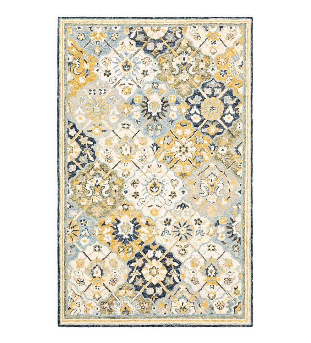 Plow & Hearth Hearth Rugs Fireplace & Hearth Willow Oaks Lattice Wool Rug