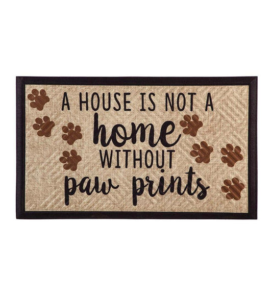 Plow & Hearth Home Accents Indoor Living A House Is Not A Home Without Paw Prints Embossed Floor Mat