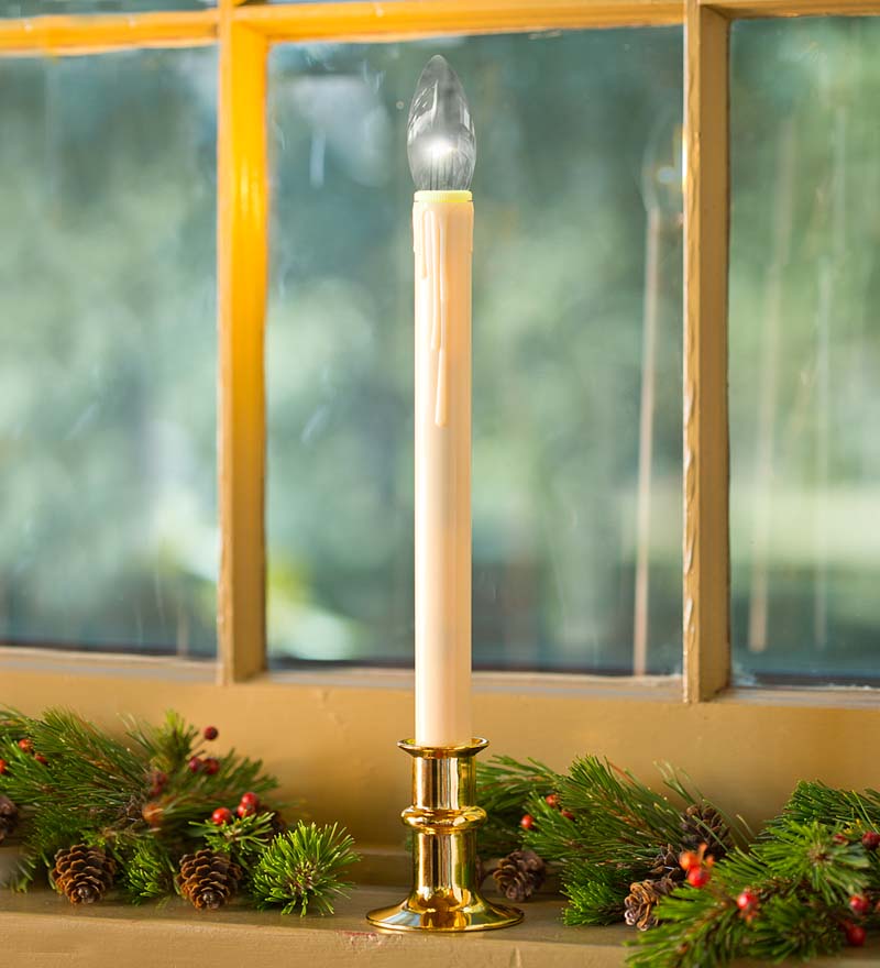 Plow & Hearth Home Accents Indoor Living Adjustable Window Candle Sets With Timer And Remote