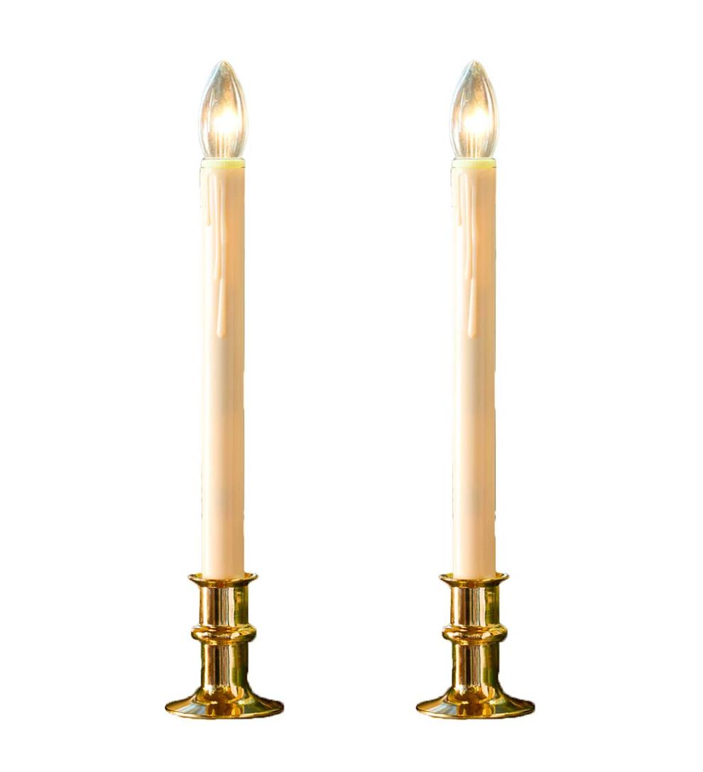 Plow & Hearth Home Accents Indoor Living Adjustable Window Candle Sets With Timer And Remote