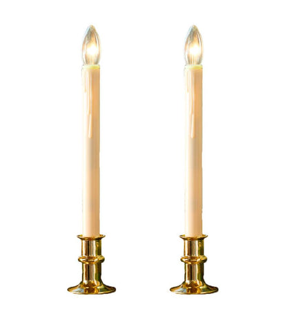 Plow & Hearth Home Accents Indoor Living Adjustable Window Candle Sets With Timer And Remote