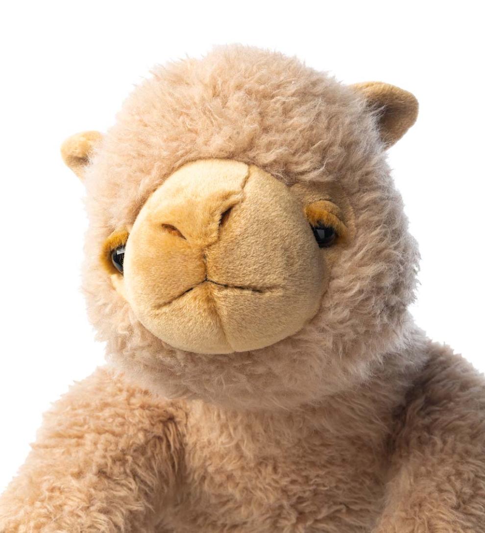 Plow & Hearth Home Accents Indoor Living Allie Alpaca Plush Cuddle Animal Body Pillow - Tan