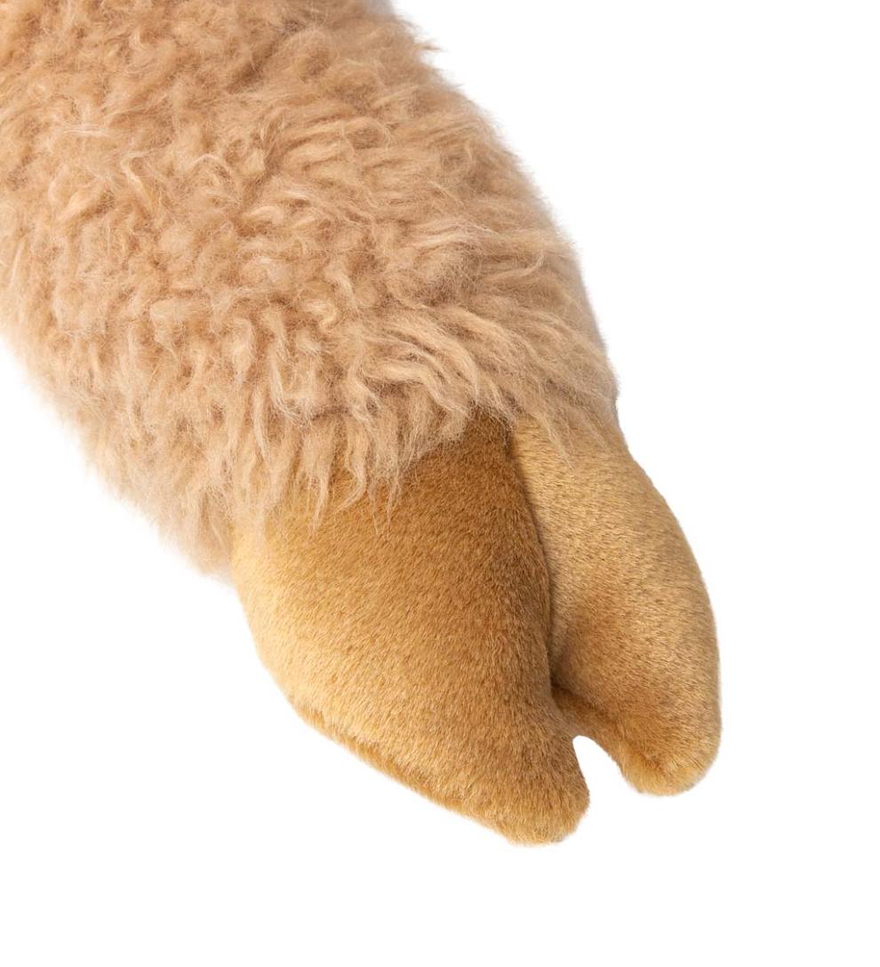 Plow & Hearth Home Accents Indoor Living Allie Alpaca Plush Cuddle Animal Body Pillow - Tan