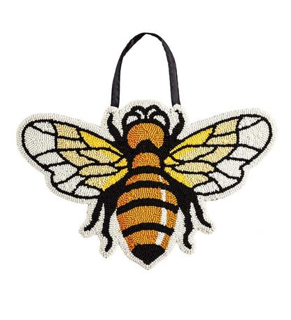 Plow & Hearth Home Accents Indoor Living Bee Hooked Hanging Door Decoration