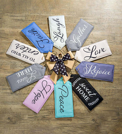 Plow & Hearth Home Accents Indoor Living Black And White Dot Door Tag Bow