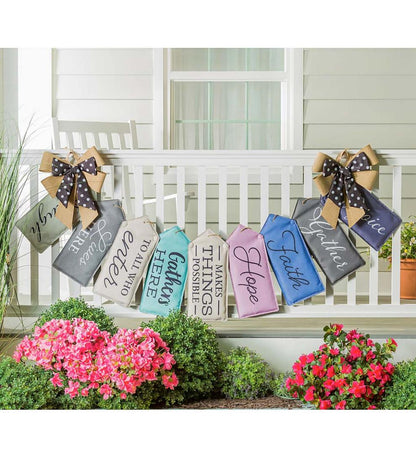 Plow & Hearth Home Accents Indoor Living Black And White Dot Door Tag Bow