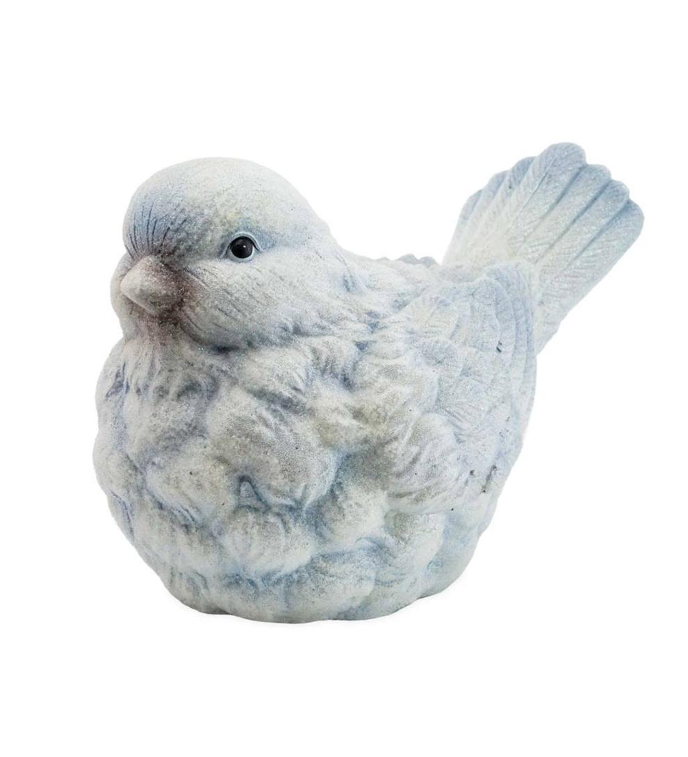 Plow & Hearth Home Accents Indoor Living Blue And White Snowbird Indoor/Outdoor Statues, Set Of 2
